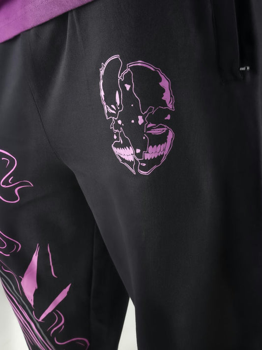 UrbanAura.Co Bleach Aizen Anime Joggers – Oversized Streetwear Cotton Track Pants for Men