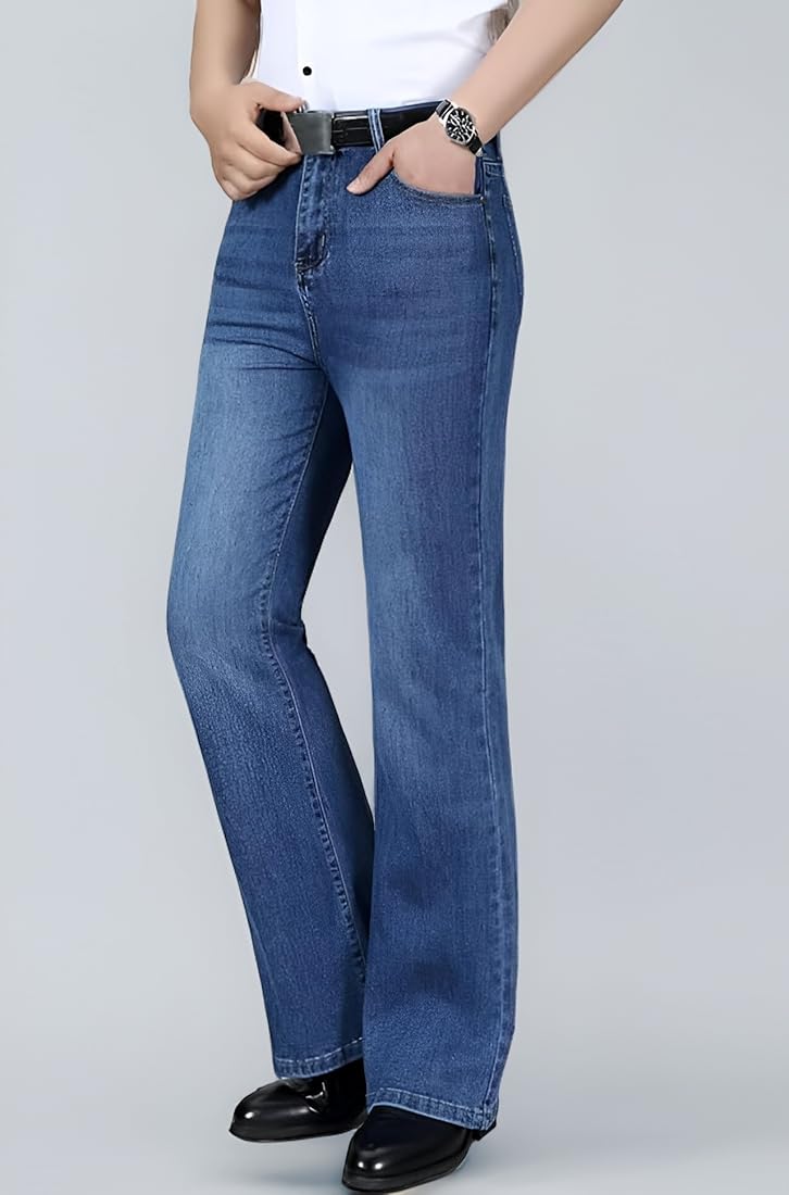 UrbanAura.Co- Ben Martin Men’s Retro Bell Bottom Jeans | Bootcut Wide Leg Denim | High Waist Flared Fit