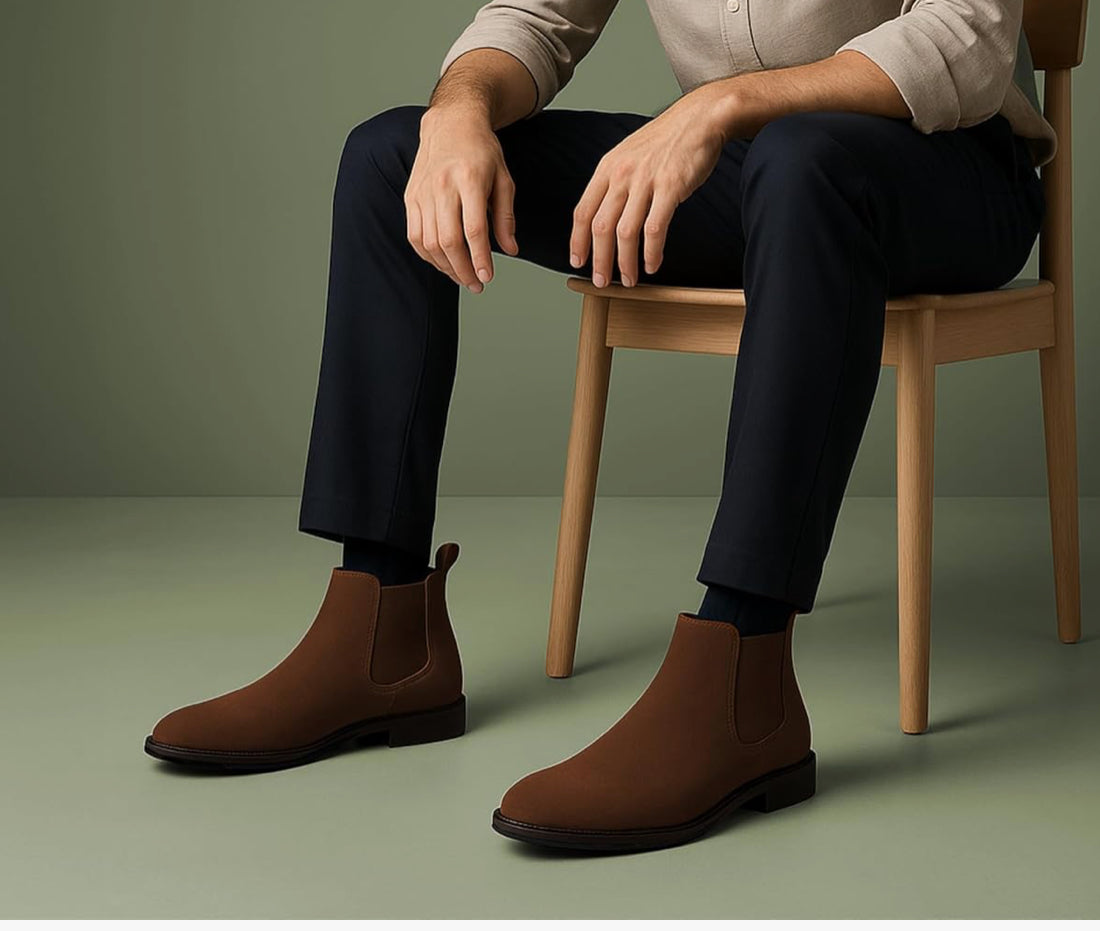 UrbanAura Suede Chelsea Boots for Men | Premium Slip-On | Comfortable High-Top Casual & Party Wear Footwear