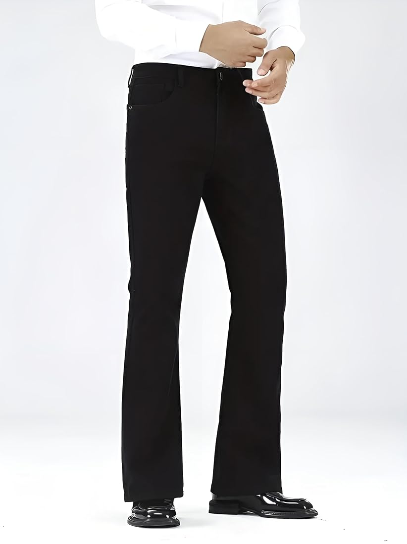 UrbanAura.Co- Ben Martin Men’s Retro Bell Bottom Jeans | Bootcut Wide Leg Denim | High Waist Flared Fit