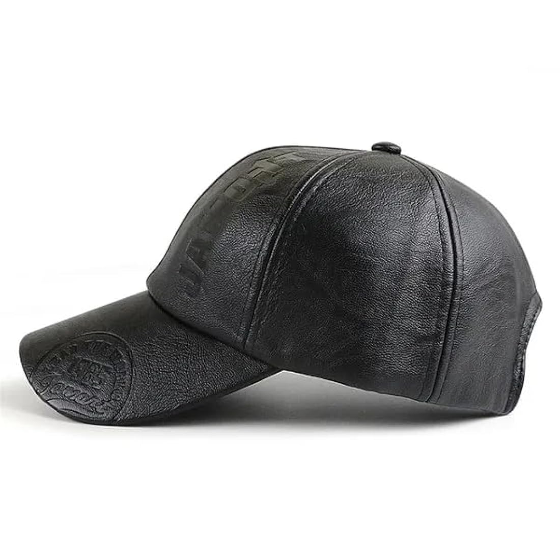 UrbanAura.Co Gildman Black PU Leather Cap – Timeless Street Style, Bold & Sophisticated