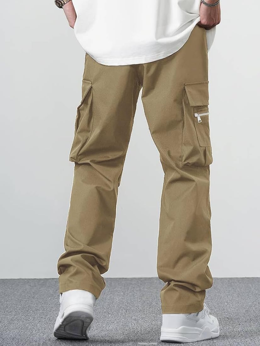 UrbanAura.Co Techwear Cargo Pants – Baggy Streetwear Fit | Hip-Hop Drawstring Pants for Men