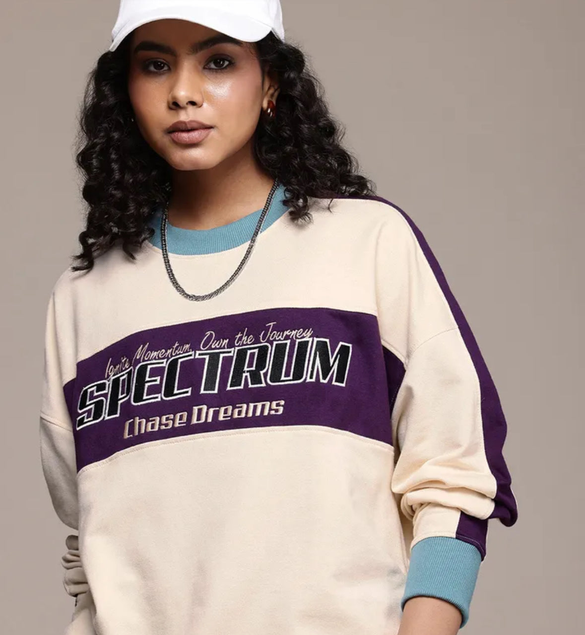 UrbanAura.Co – Typography Embroidered Oversized Sweatshirt (Roadster Life Co.)