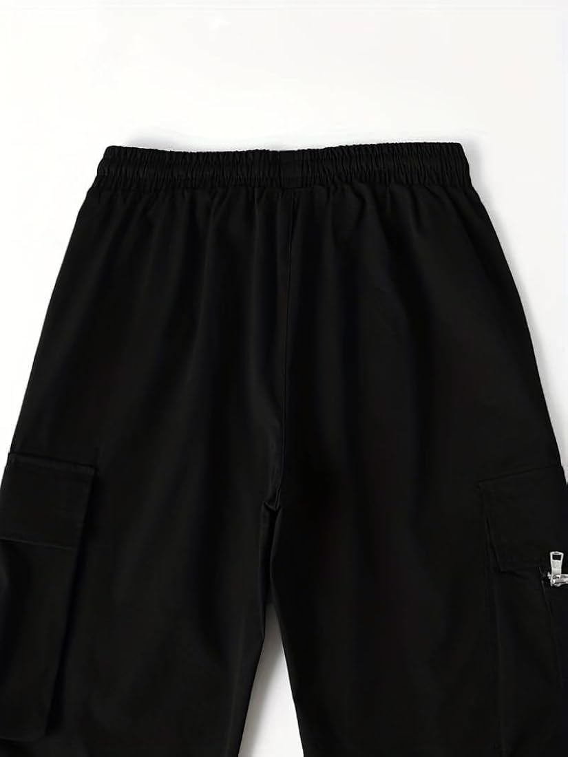 UrbanAura.Co Techwear Cargo Pants – Baggy Streetwear Fit | Hip-Hop Drawstring Pants for Men