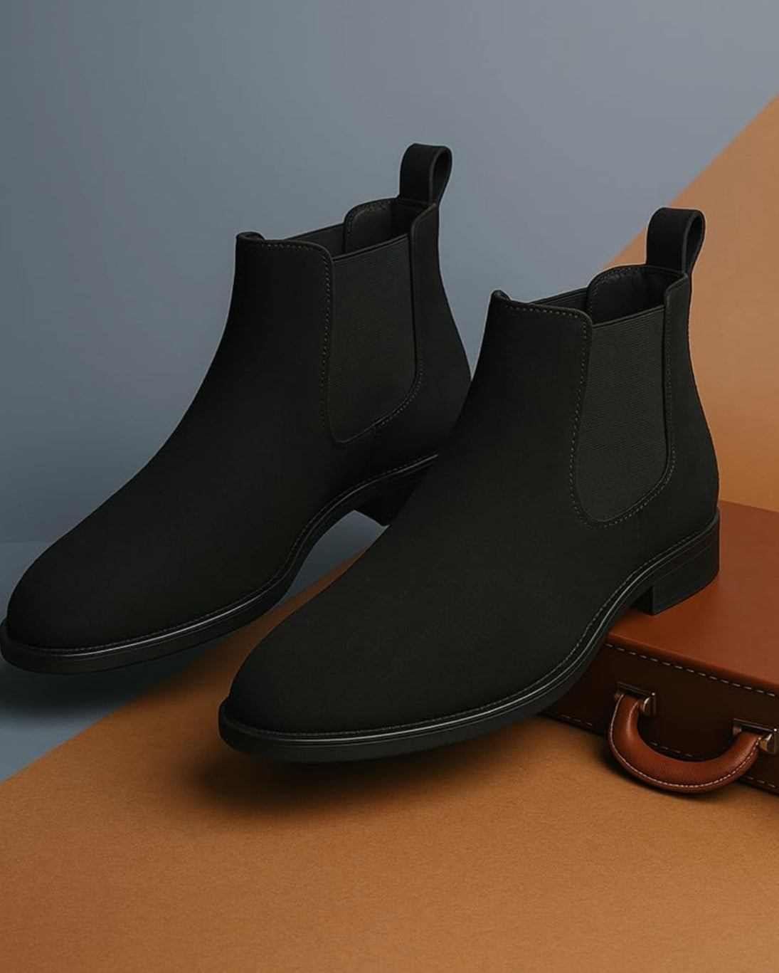 UrbanAura Suede Chelsea Boots for Men | Premium Slip-On | Comfortable High-Top Casual & Party Wear Footwear