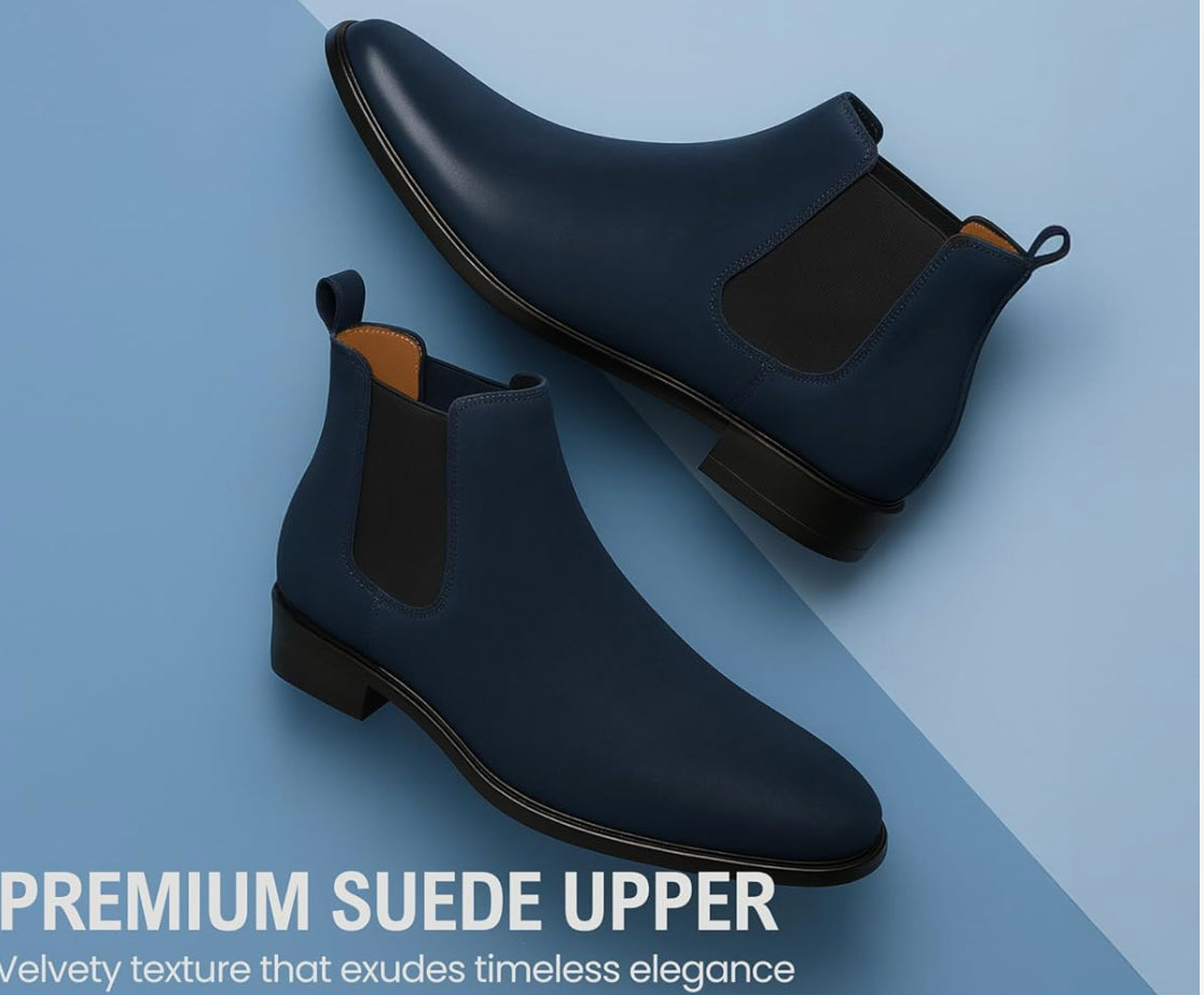 UrbanAura Suede Chelsea Boots for Men | Premium Slip-On | Comfortable High-Top Casual & Party Wear Footwear
