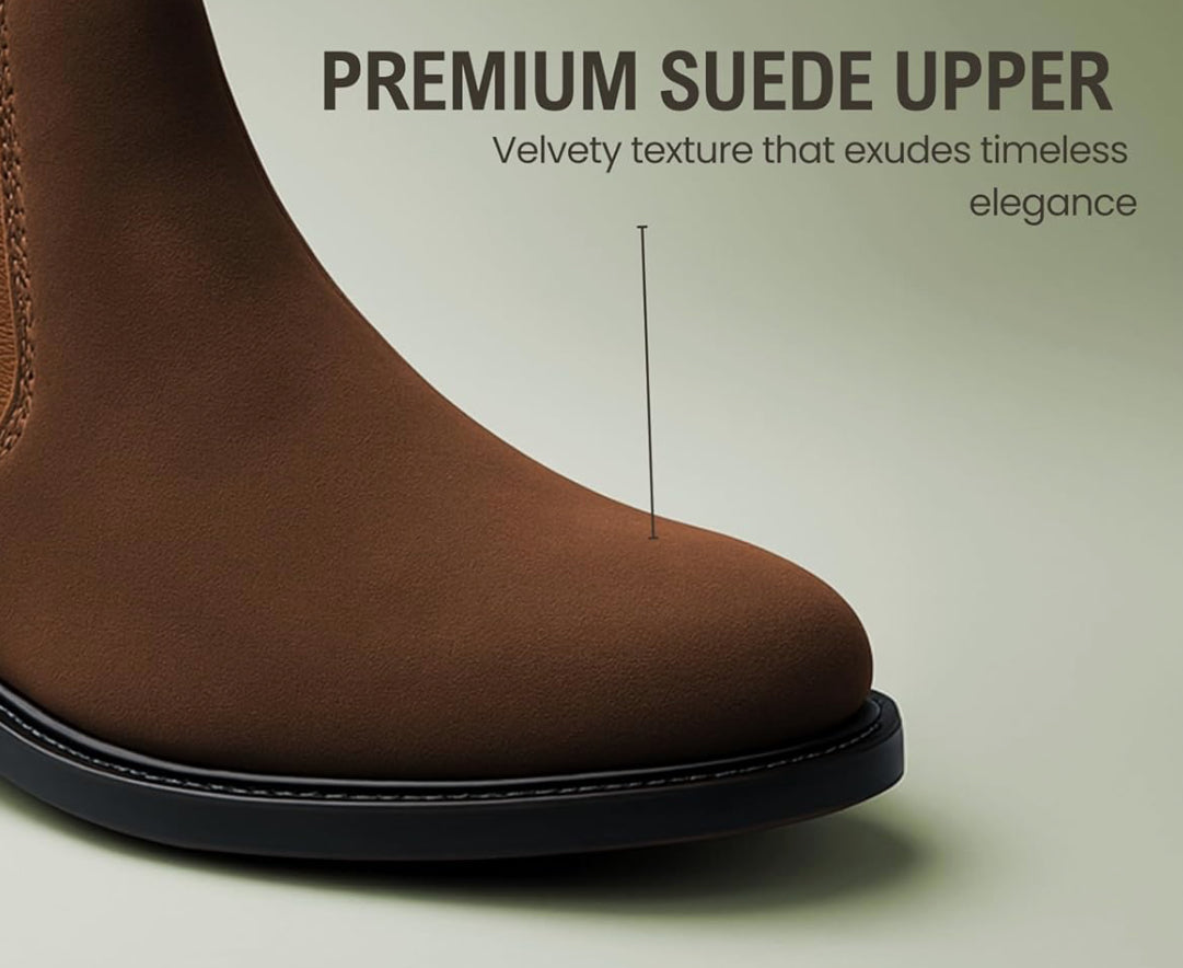 UrbanAura Suede Chelsea Boots for Men | Premium Slip-On | Comfortable High-Top Casual & Party Wear Footwear