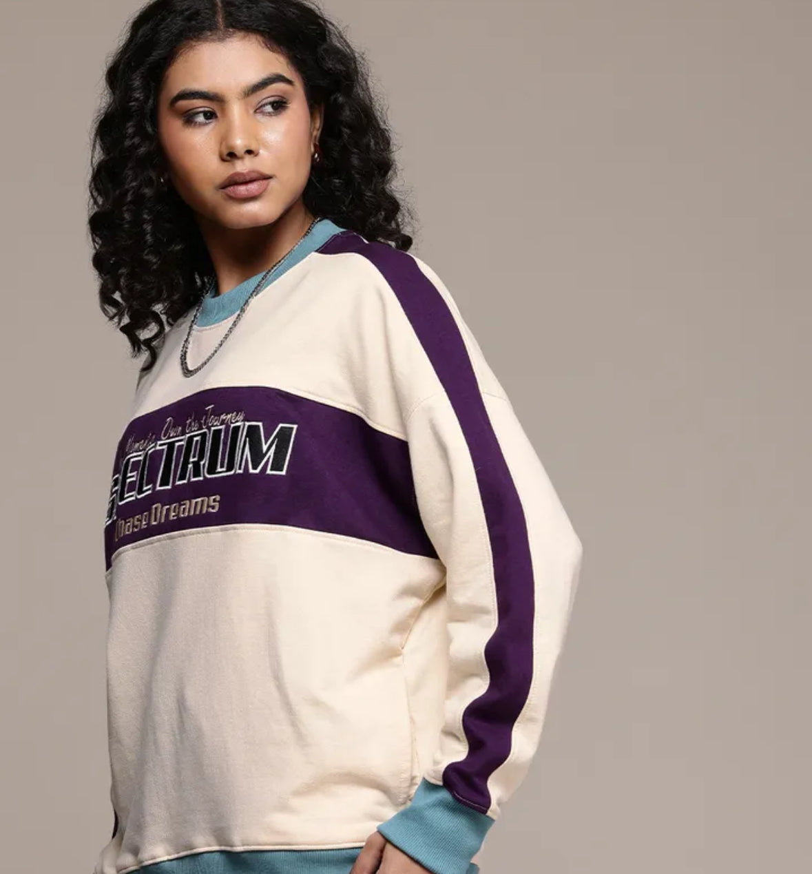 UrbanAura.Co – Typography Embroidered Oversized Sweatshirt (Roadster Life Co.)