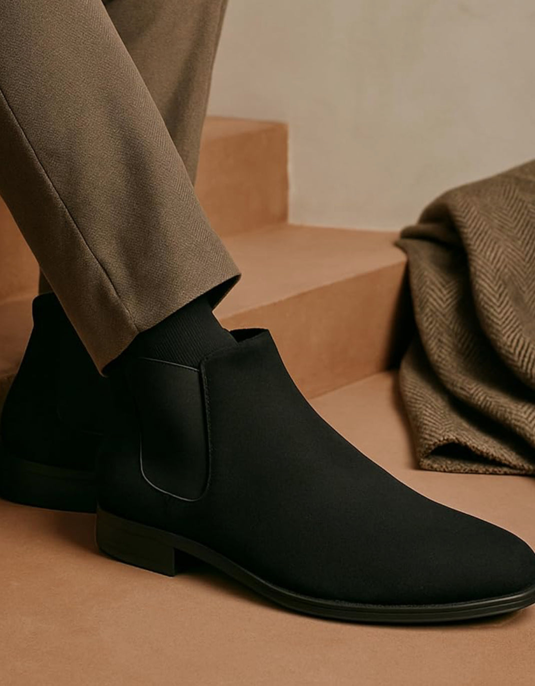 UrbanAura Suede Chelsea Boots for Men | Premium Slip-On | Comfortable High-Top Casual & Party Wear Footwear
