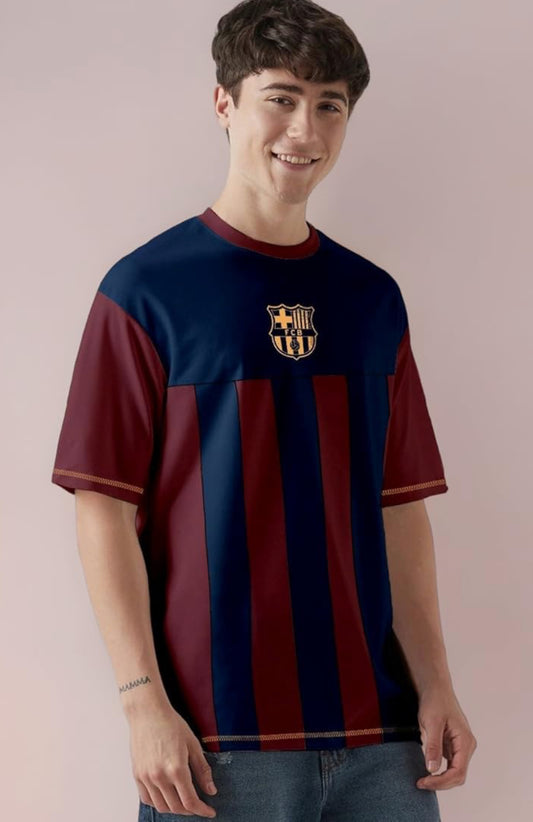 UrbanAura.Co Oversized Football Graphic T-Shirt - Multi Color