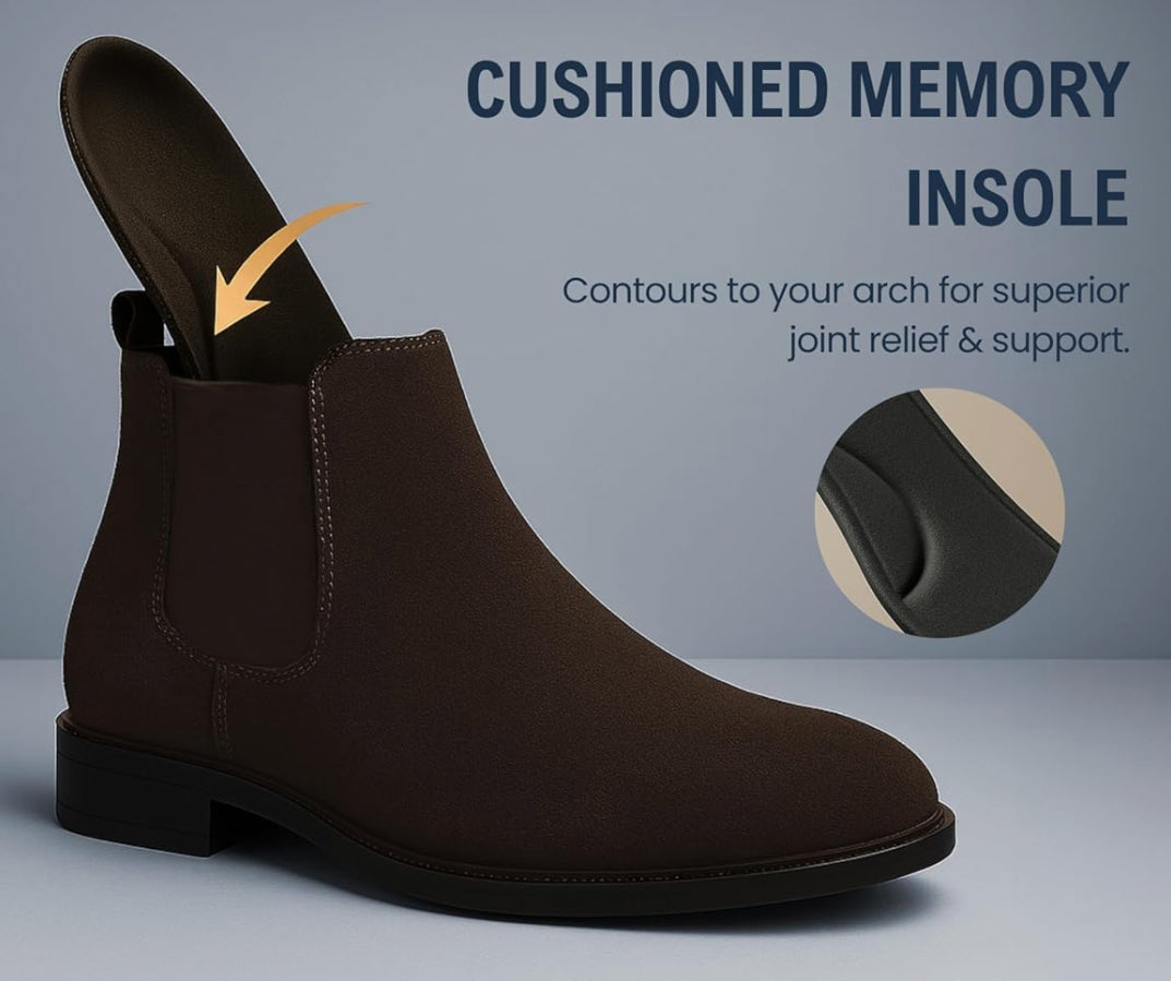 UrbanAura Suede Chelsea Boots for Men | Premium Slip-On | Comfortable High-Top Casual & Party Wear Footwear