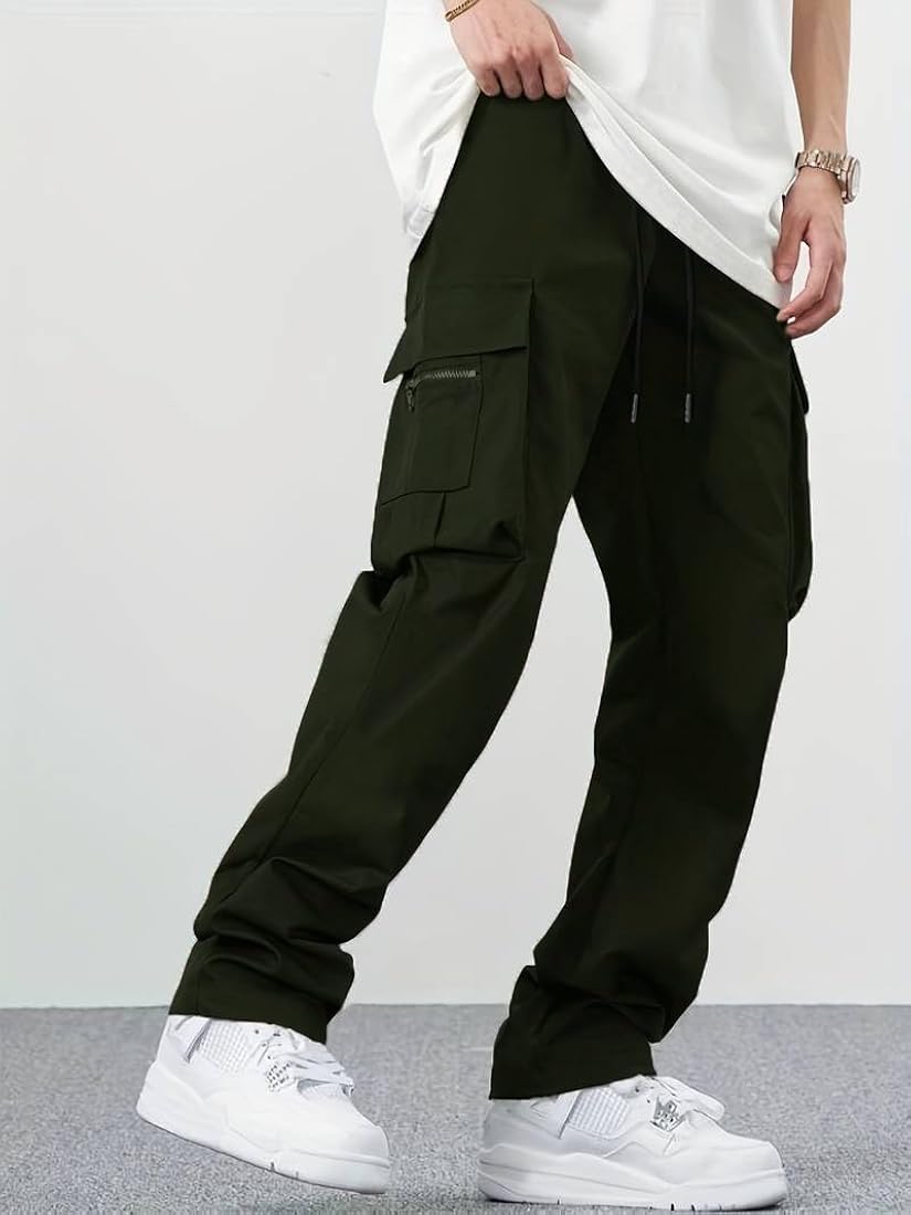 UrbanAura.Co Techwear Cargo Pants – Baggy Streetwear Fit | Hip-Hop Drawstring Pants for Men