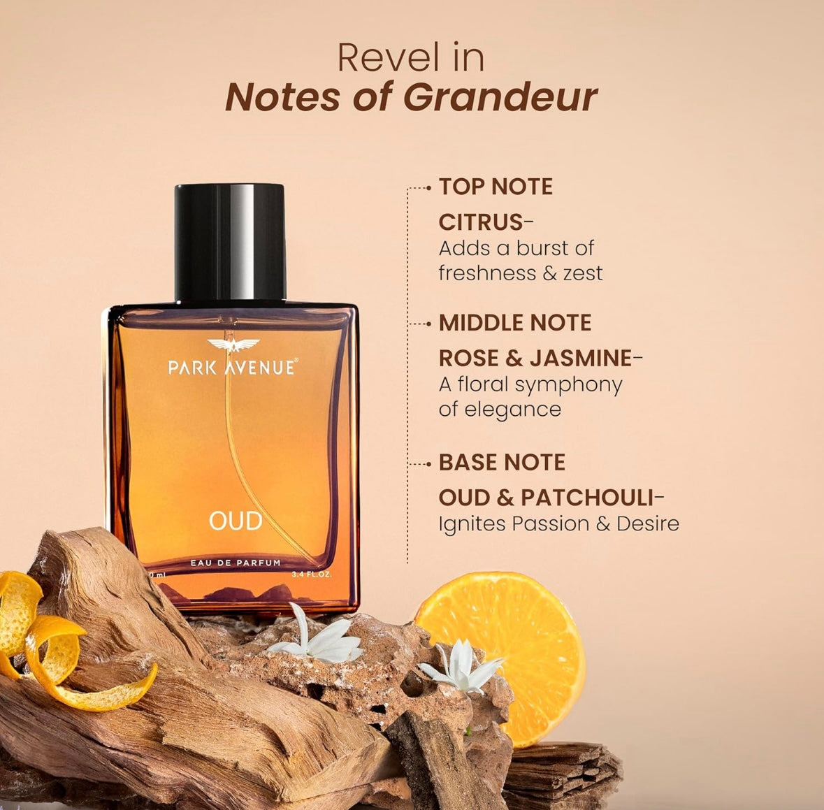 UrbanAura.Co – Park Avenue Oud Eau De Parfum for Men (100ml) | Premium Luxury Fragrance | Long Lasting Perfume | Wedding & Gifting Edition