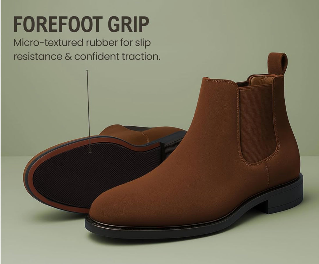 UrbanAura Suede Chelsea Boots for Men | Premium Slip-On | Comfortable High-Top Casual & Party Wear Footwear