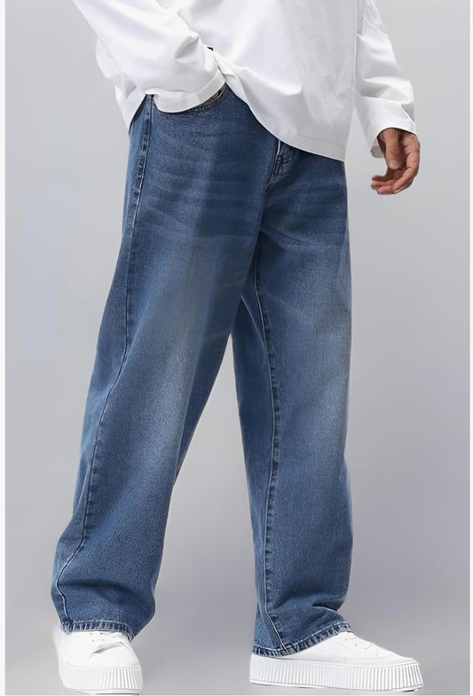 UrbanAura.Co | Ben Martin Men’s Baggy Fit Jeans | Loose High-Rise Denim | Stretchable Casual Wear | Rap & Dance Style Pants