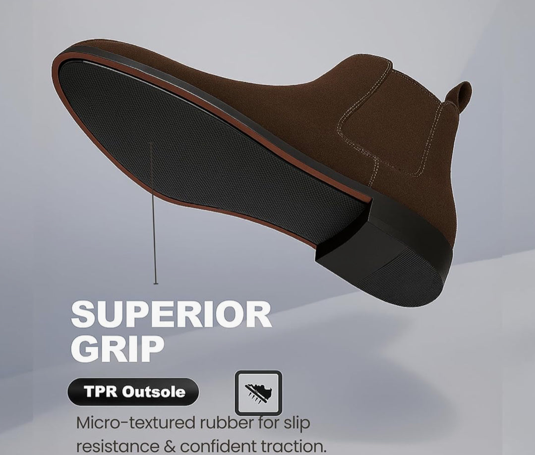 UrbanAura Suede Chelsea Boots for Men | Premium Slip-On | Comfortable High-Top Casual & Party Wear Footwear
