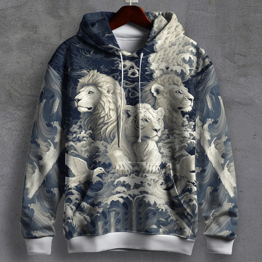 UrbanAura.Co Throne of Waves Printed Hoodie | Premium Oversized Streetwear
