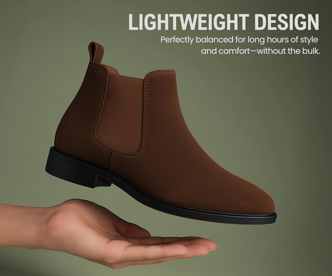 UrbanAura Suede Chelsea Boots for Men | Premium Slip-On | Comfortable High-Top Casual & Party Wear Footwear